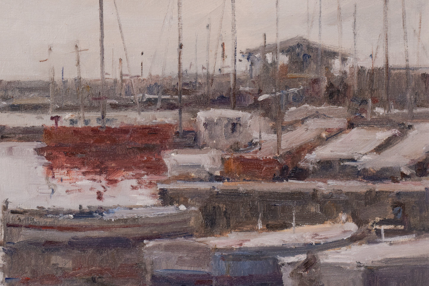 Post Impressionist Harbour with Fishing Boats