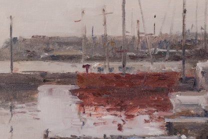 Post Impressionist Harbour with Fishing Boats