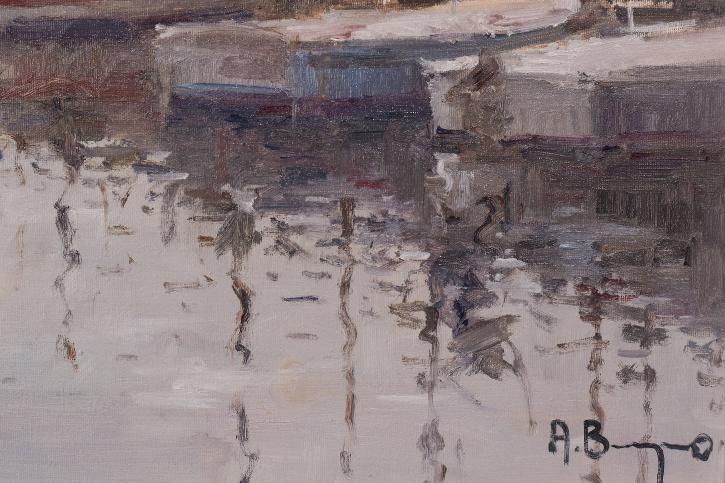 Post Impressionist - Harbour with Fishing Boats