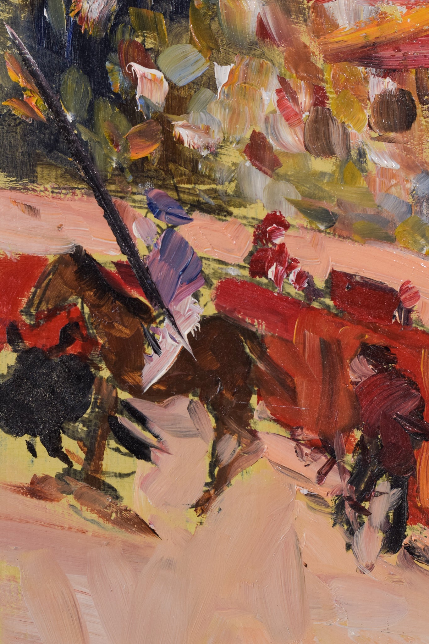 Pair of Impressionist Oil Paintings - Sketches of a Bullfight