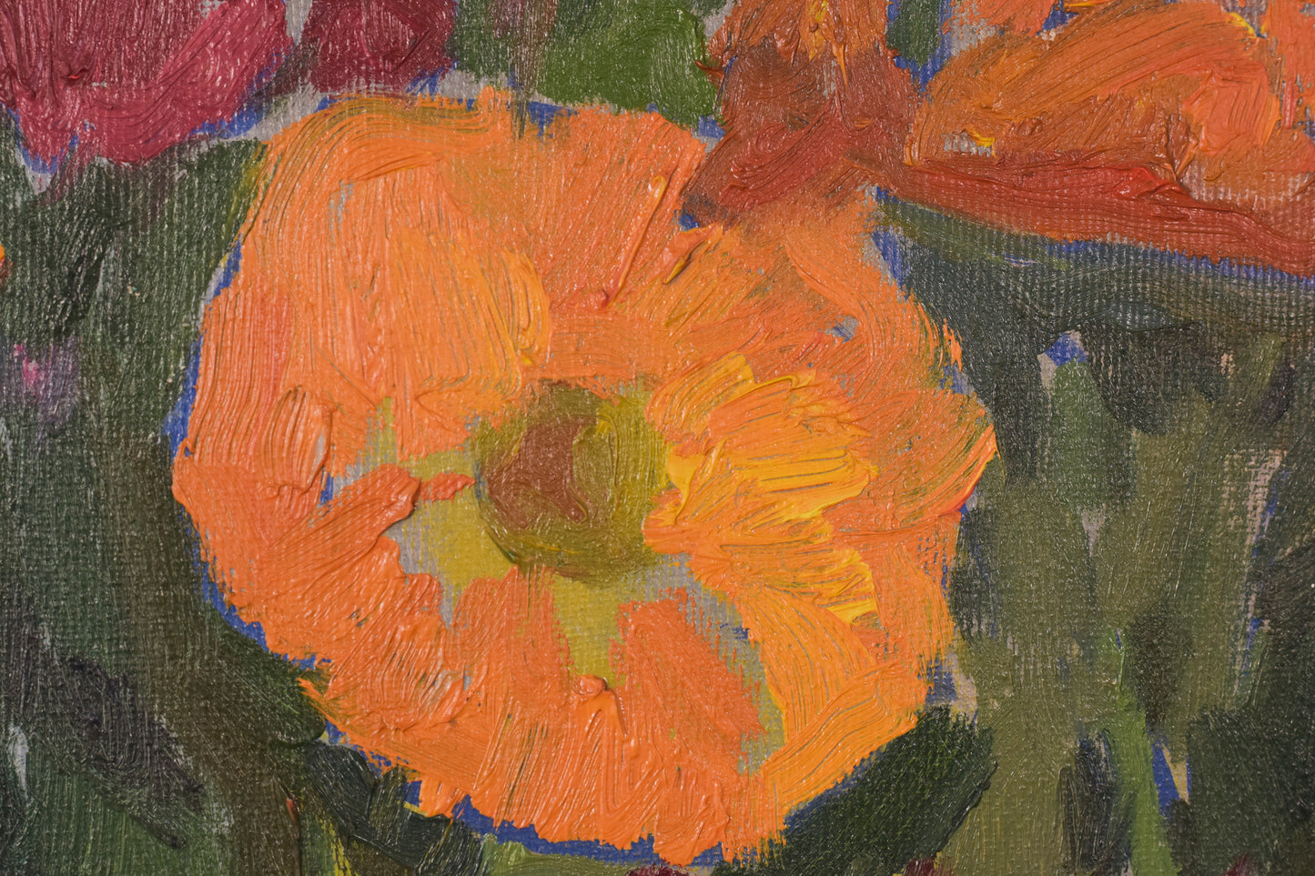 Post Impressionist Still Life with Orange Flowers