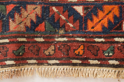 Large Vintage Handwoven Caucasian Rug