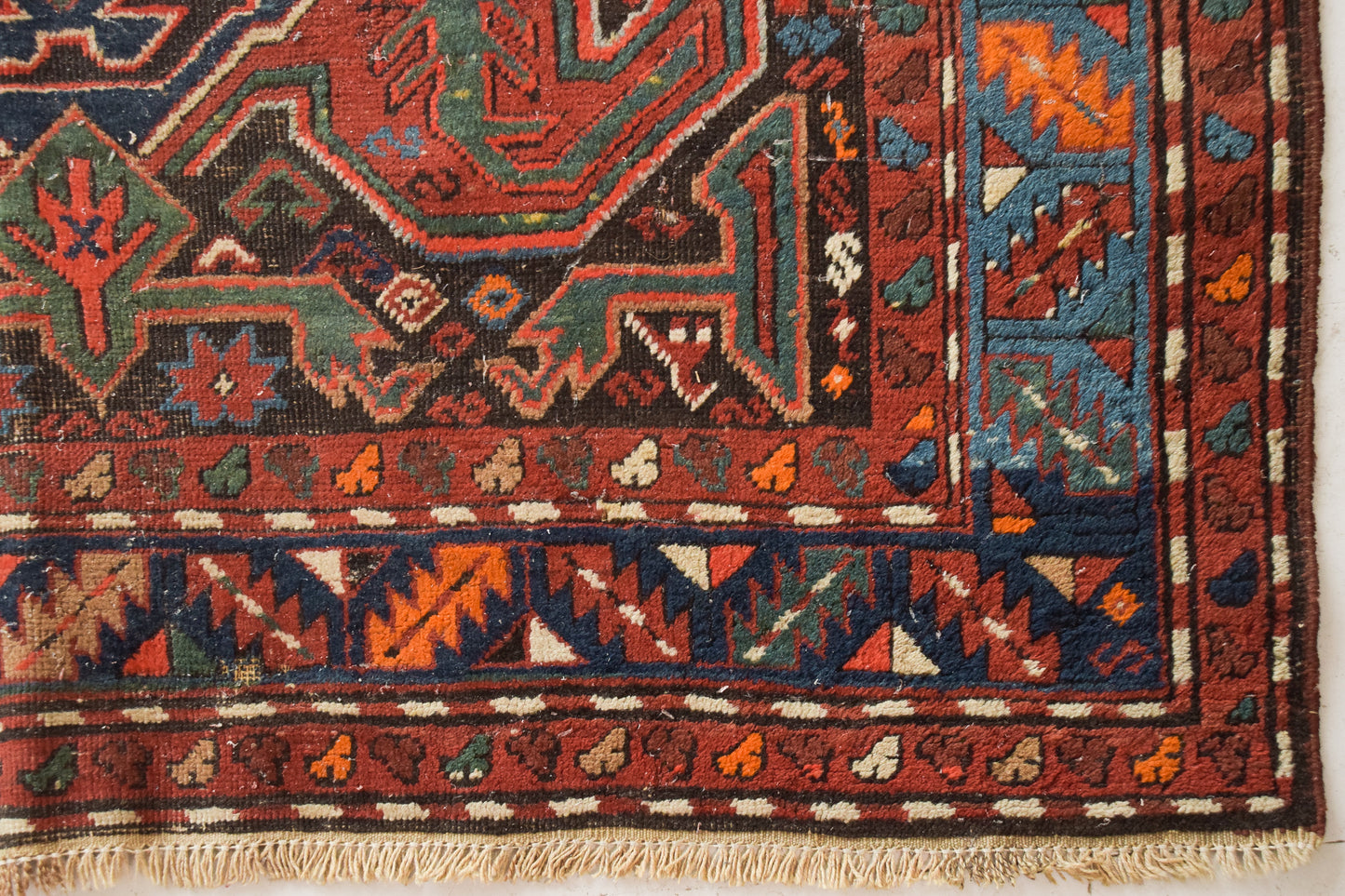 Large Vintage Handwoven Caucasian Rug