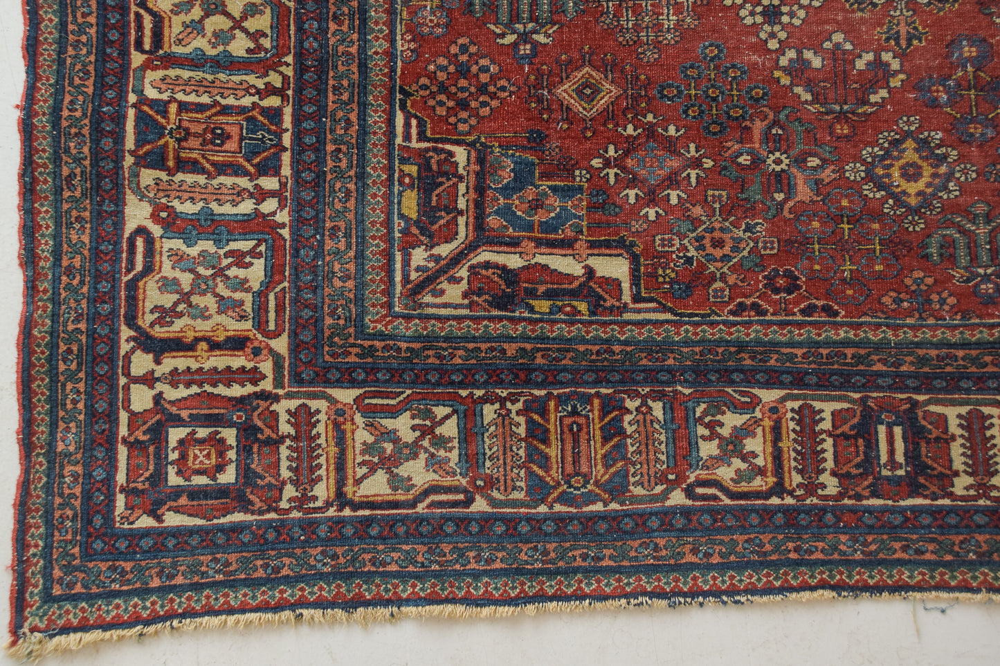 Alfombra Tabriz vintage grande tejida a mano