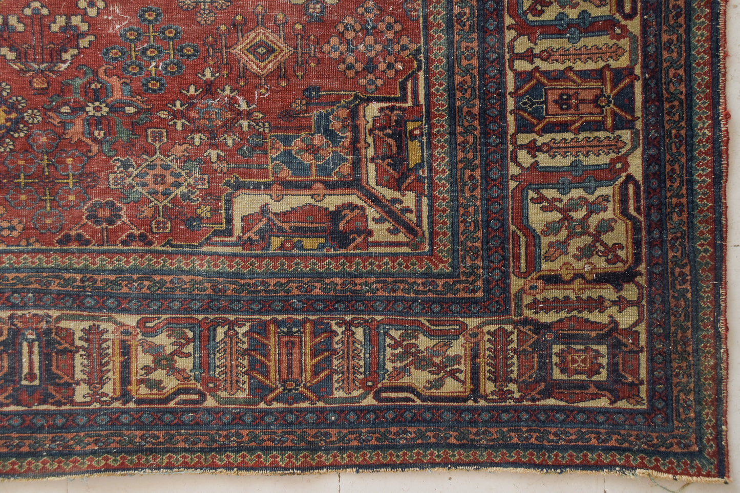 Alfombra Tabriz vintage grande tejida a mano