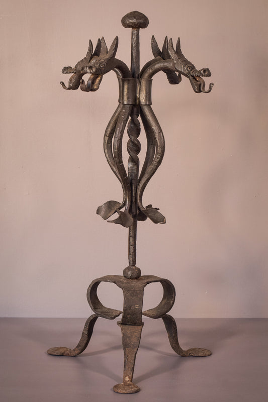Art Nouveau Wrought Iron Dragon Stand