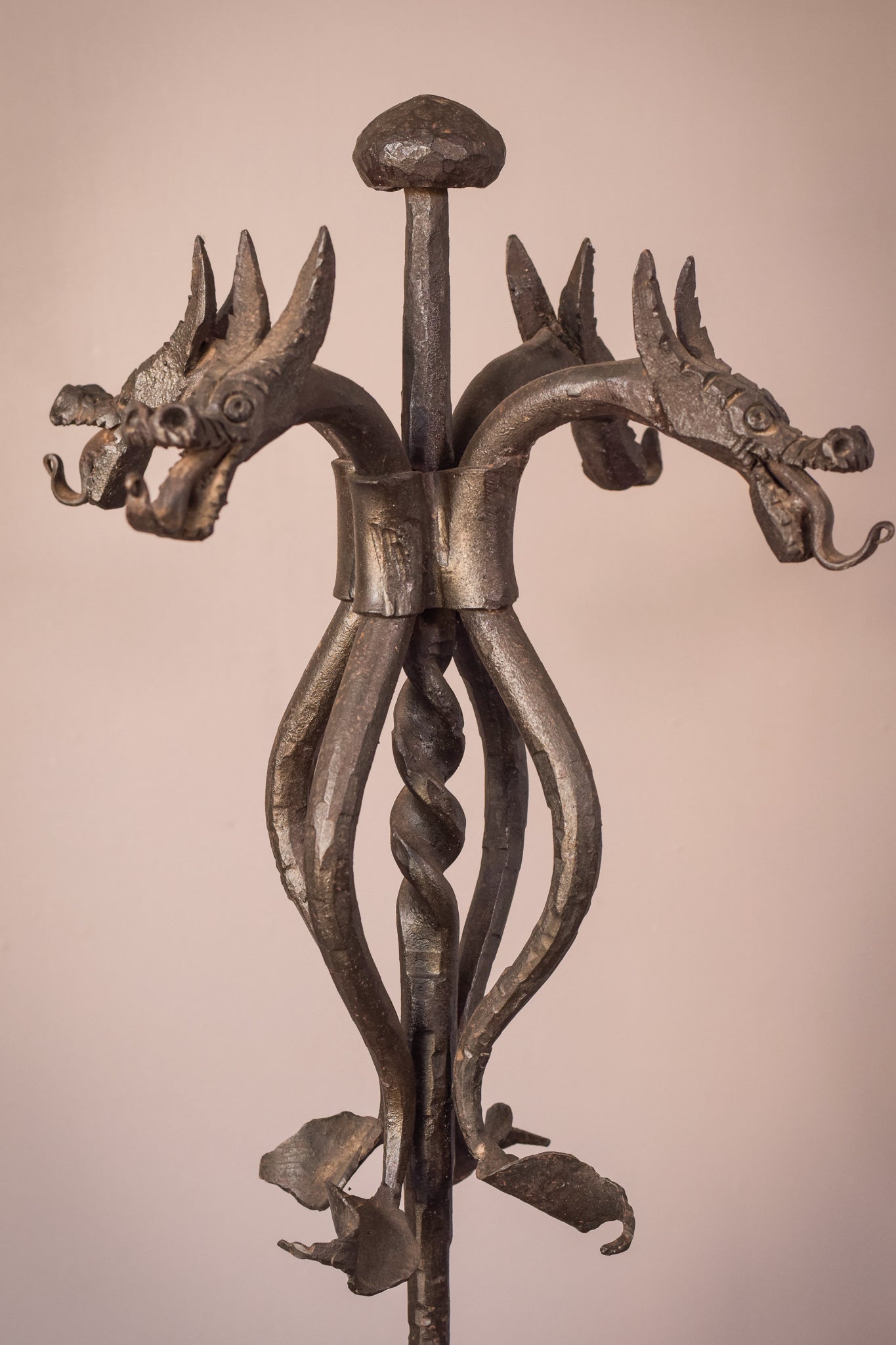 Art Nouveau Wrought Iron Dragon Stand