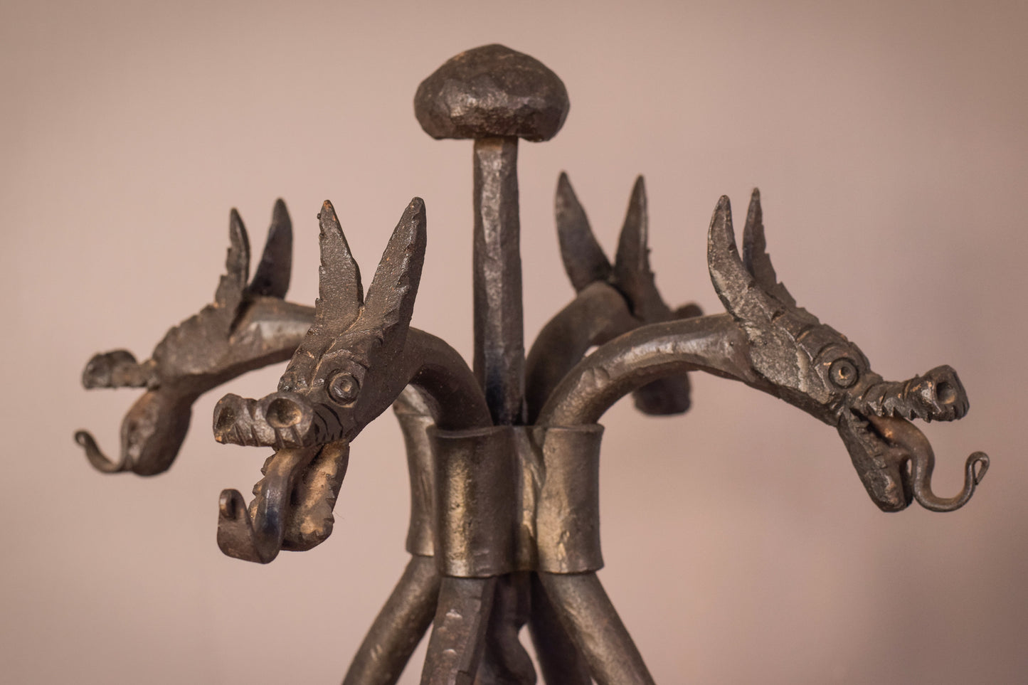 Art Nouveau Wrought Iron Dragon Stand