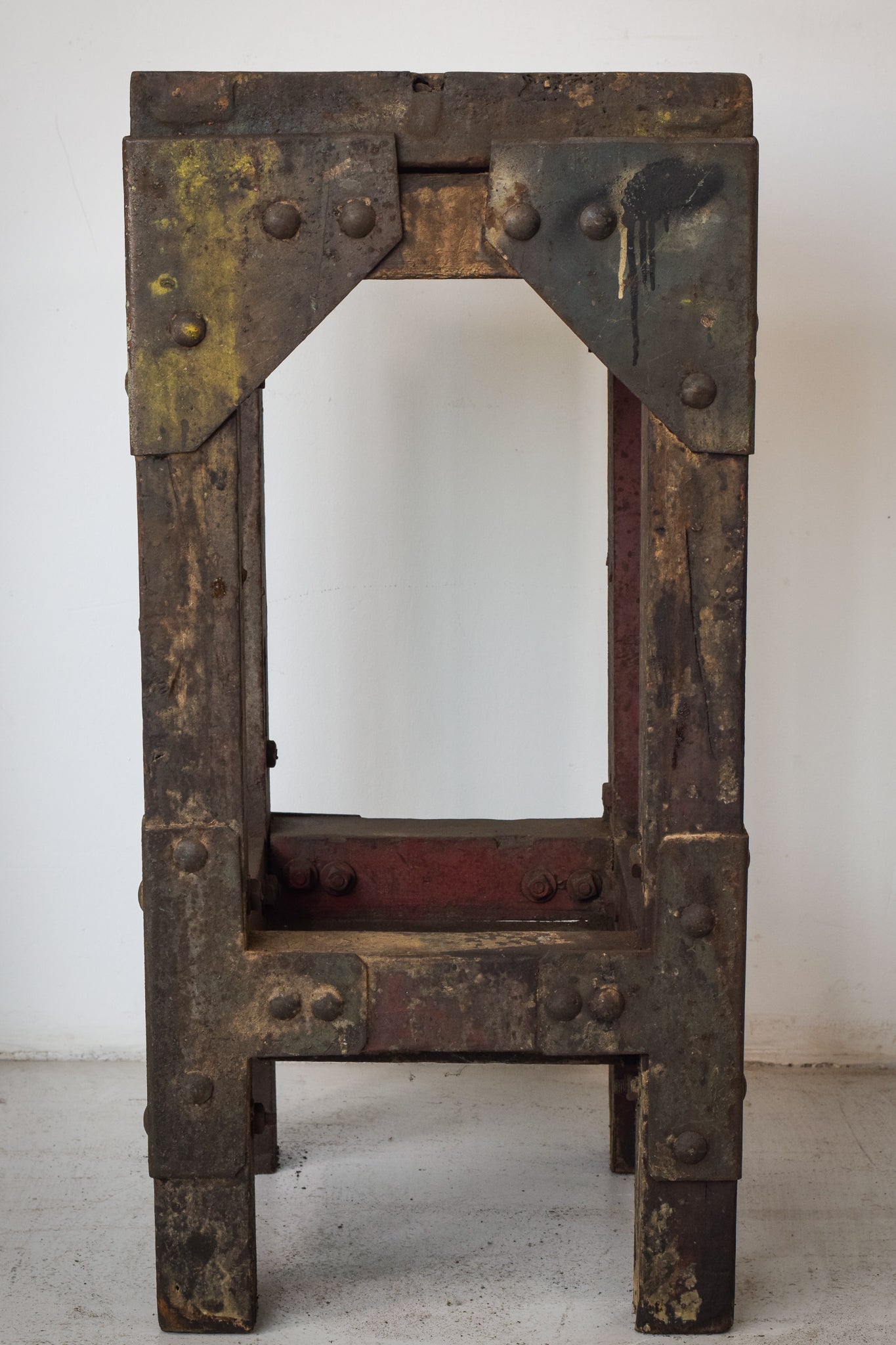 Industrial Stand with a Solid Iron Top - Early 20th Century