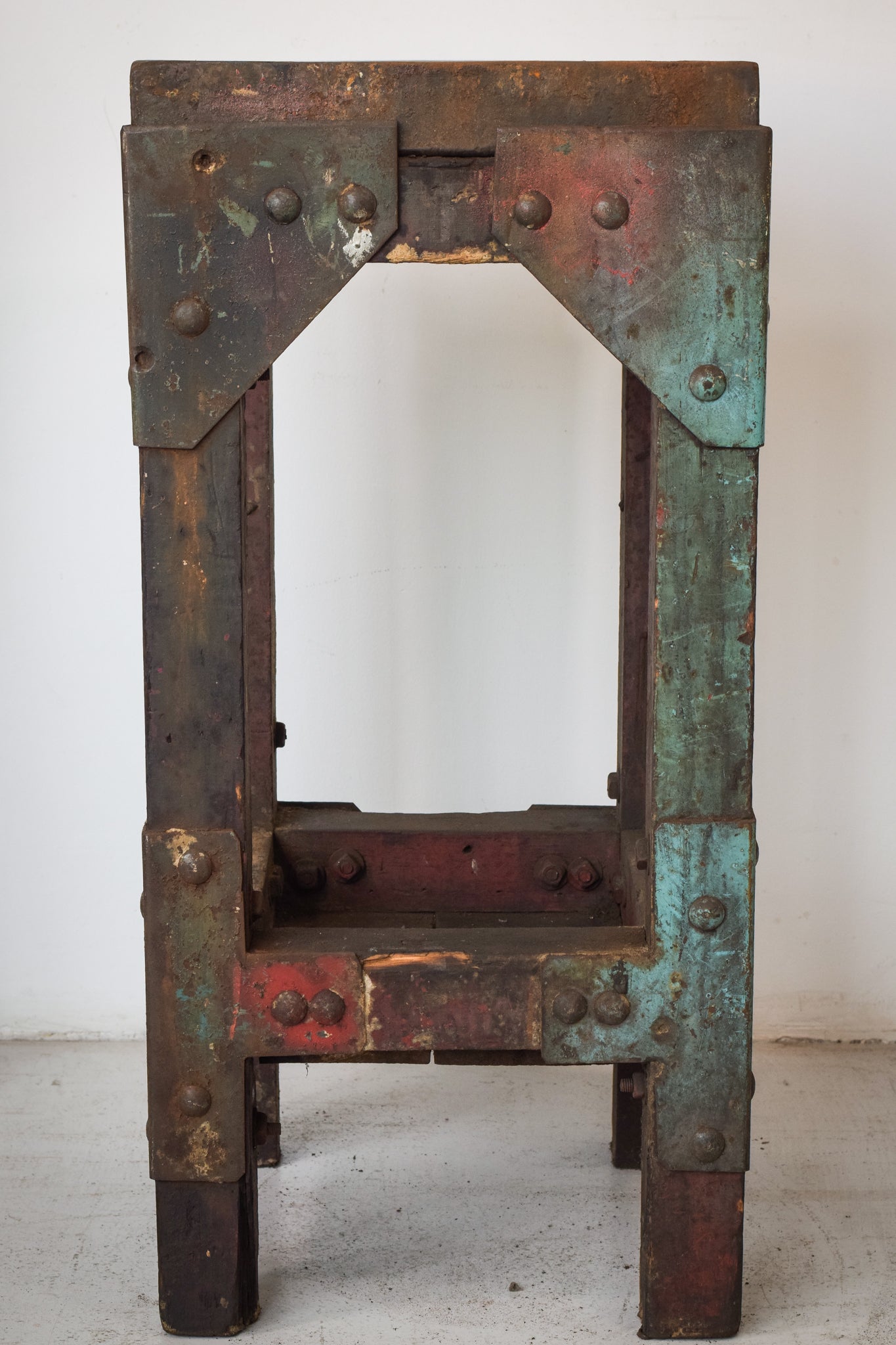 Industrial Stand with a Solid Iron Top - Early 20th Century