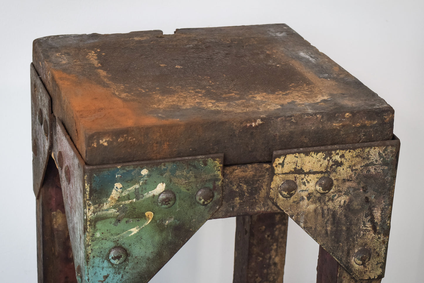 Industrial Stand with a Solid Iron Top - Early 20th Century