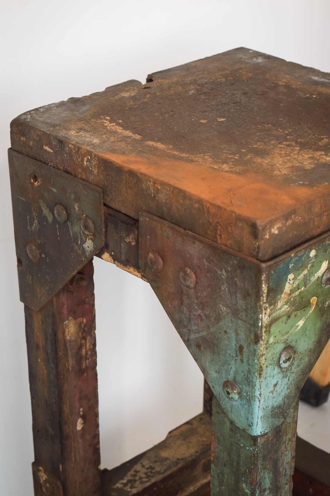 Industrial Stand with a Solid Iron Top - Early 20th Century