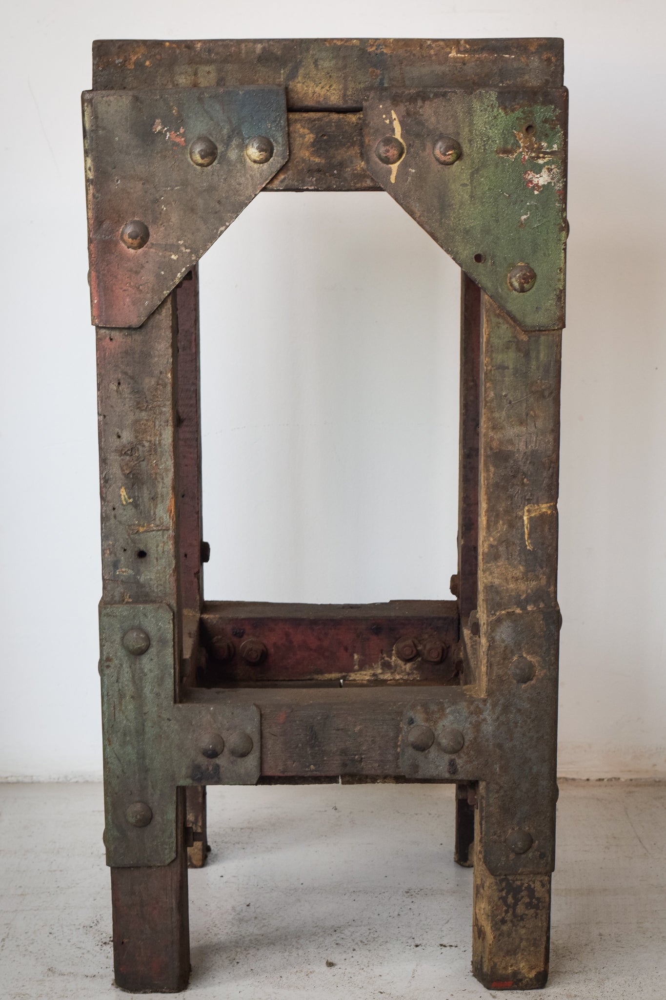 Industrial Stand with a Solid Iron Top - Early 20th Century