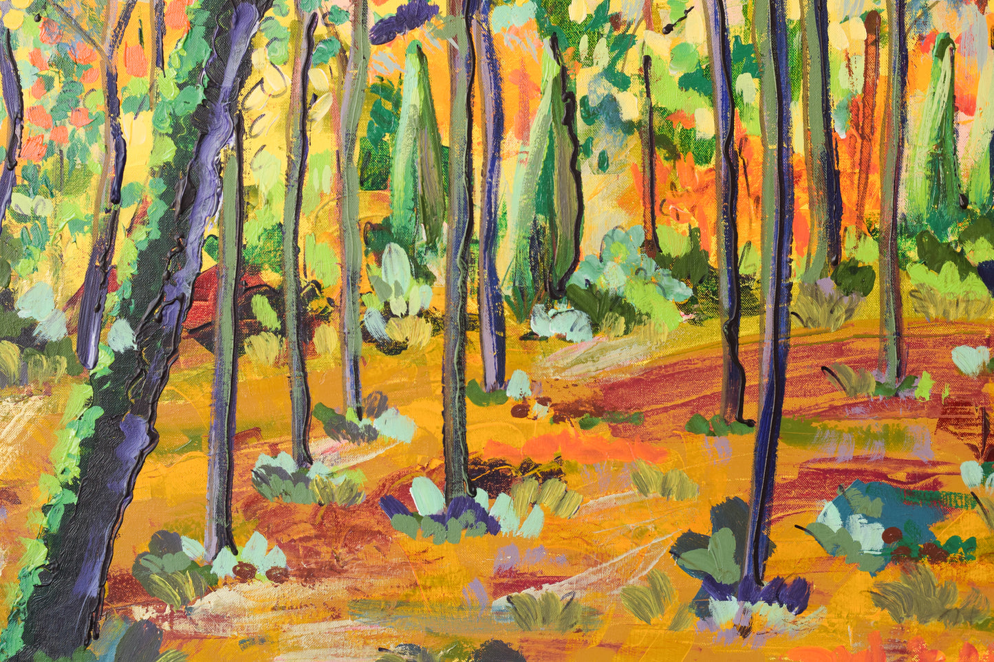 Vibrant Impressionist Forest Landscape