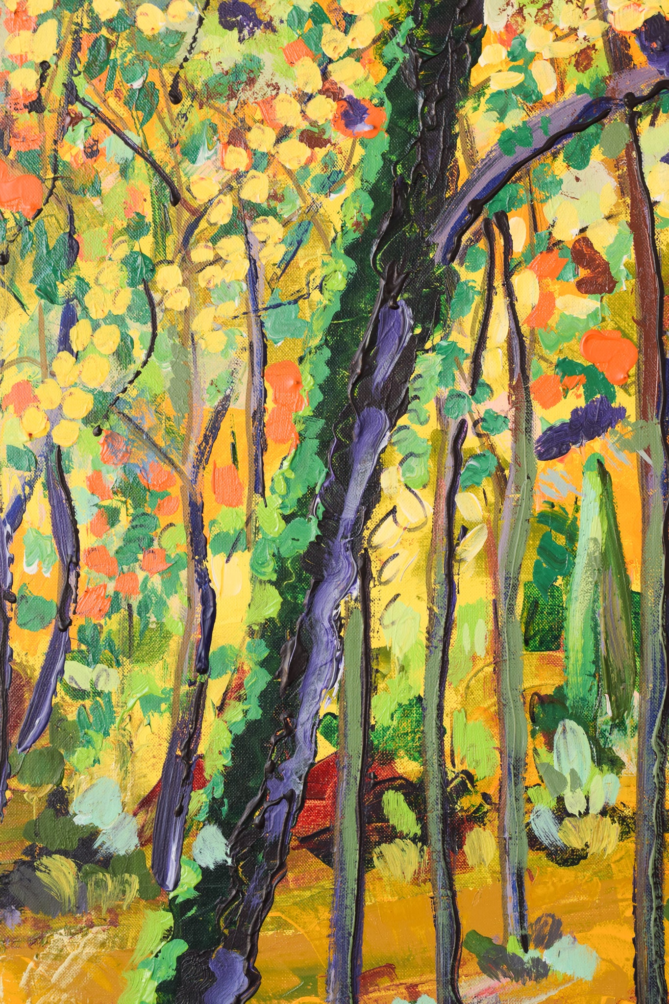 Vibrant Impressionist Forest Landscape