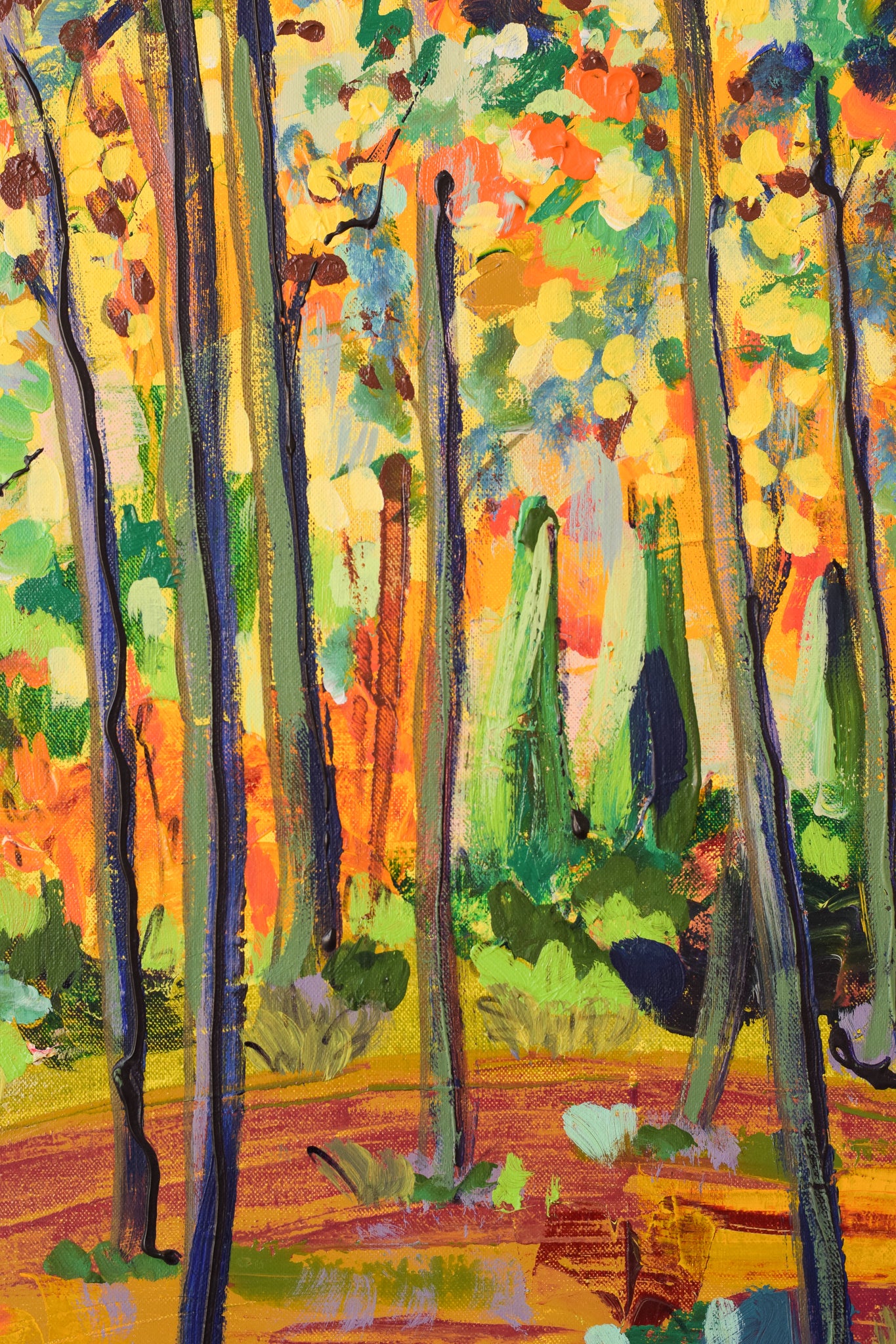 Vibrant Impressionist Forest Landscape