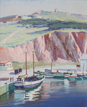 Ricard Tarrega Viladoms - Post Impressionist Landscape with Boats - Modern Decorative