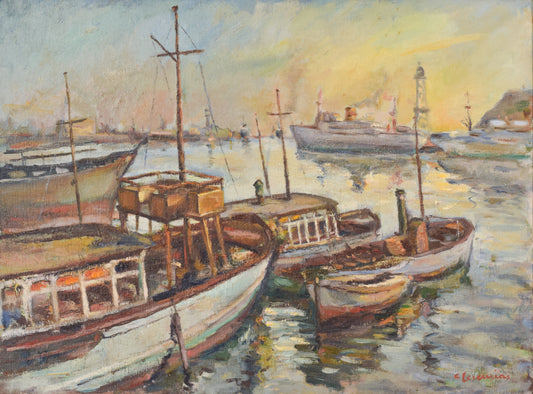 Large Impressionist - Port Scene