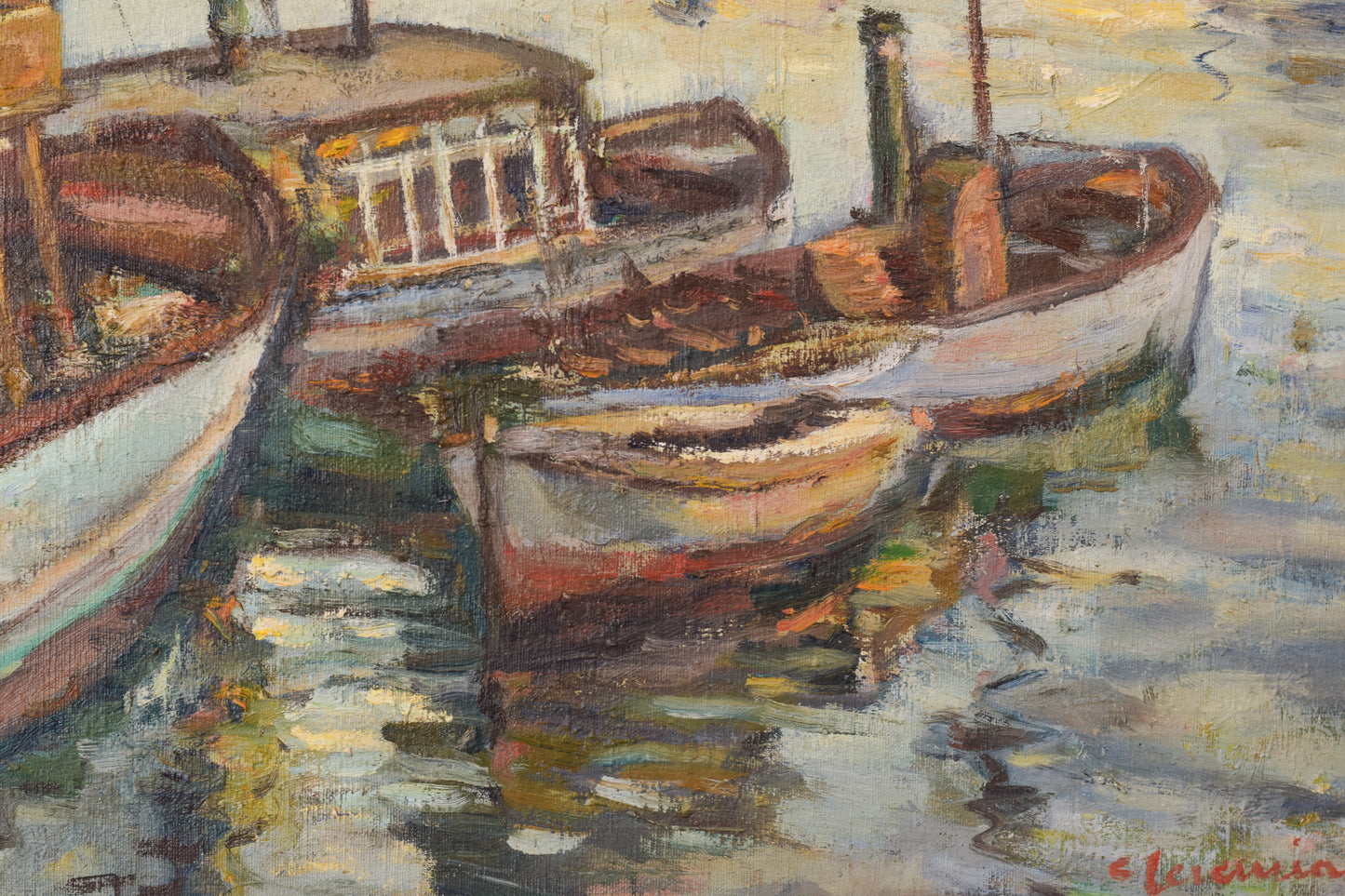 Large Impressionist - Port Scene