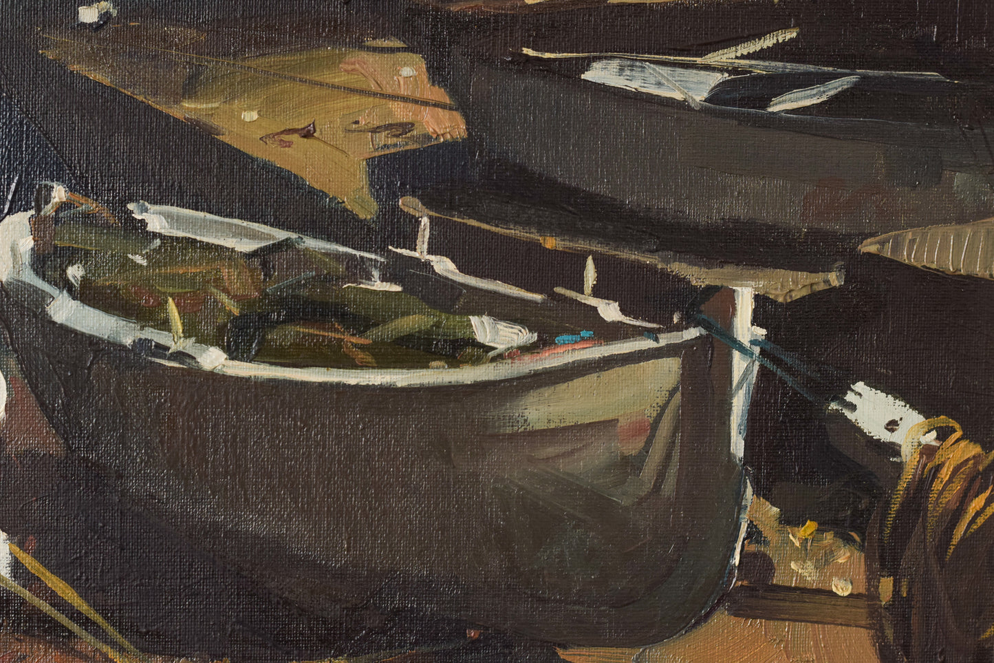 Joaquim Busquets Gruart - Post Impressionist Fishing Boats