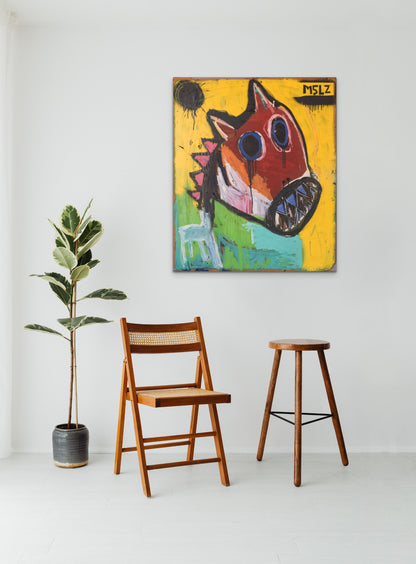 Neo-Expressionist Painting in the Style of Jean-Michel Basquiat