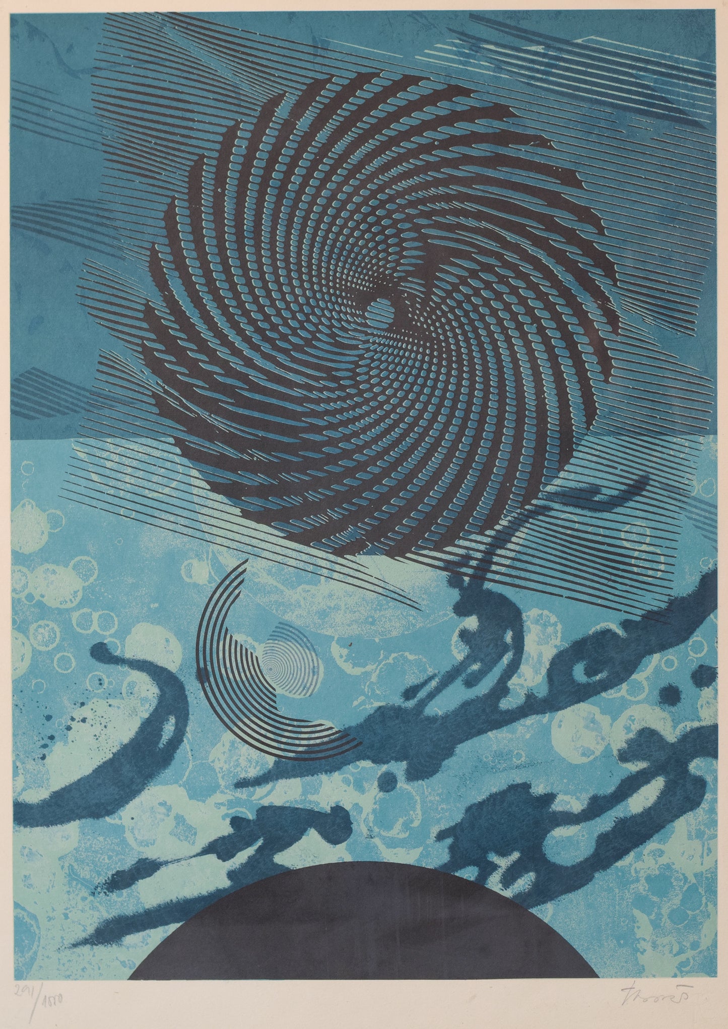 Joan-Josep Tharrats (1918-2001) 'Circulo Blue' - Numbered Edition and Signed Lithograph