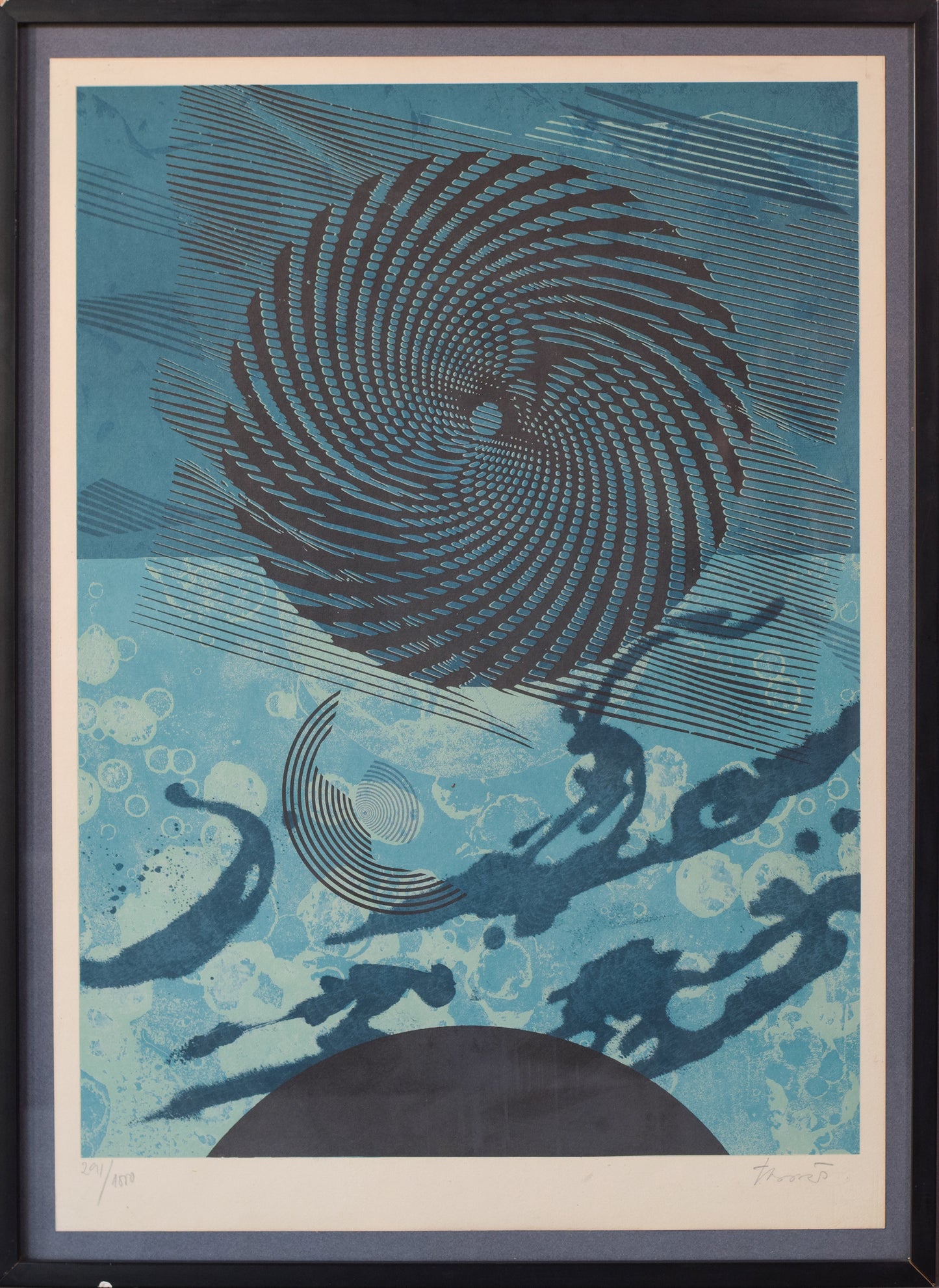 Joan-Josep Tharrats (1918-2001) 'Circulo Blue' - Numbered Edition and Signed Lithograph
