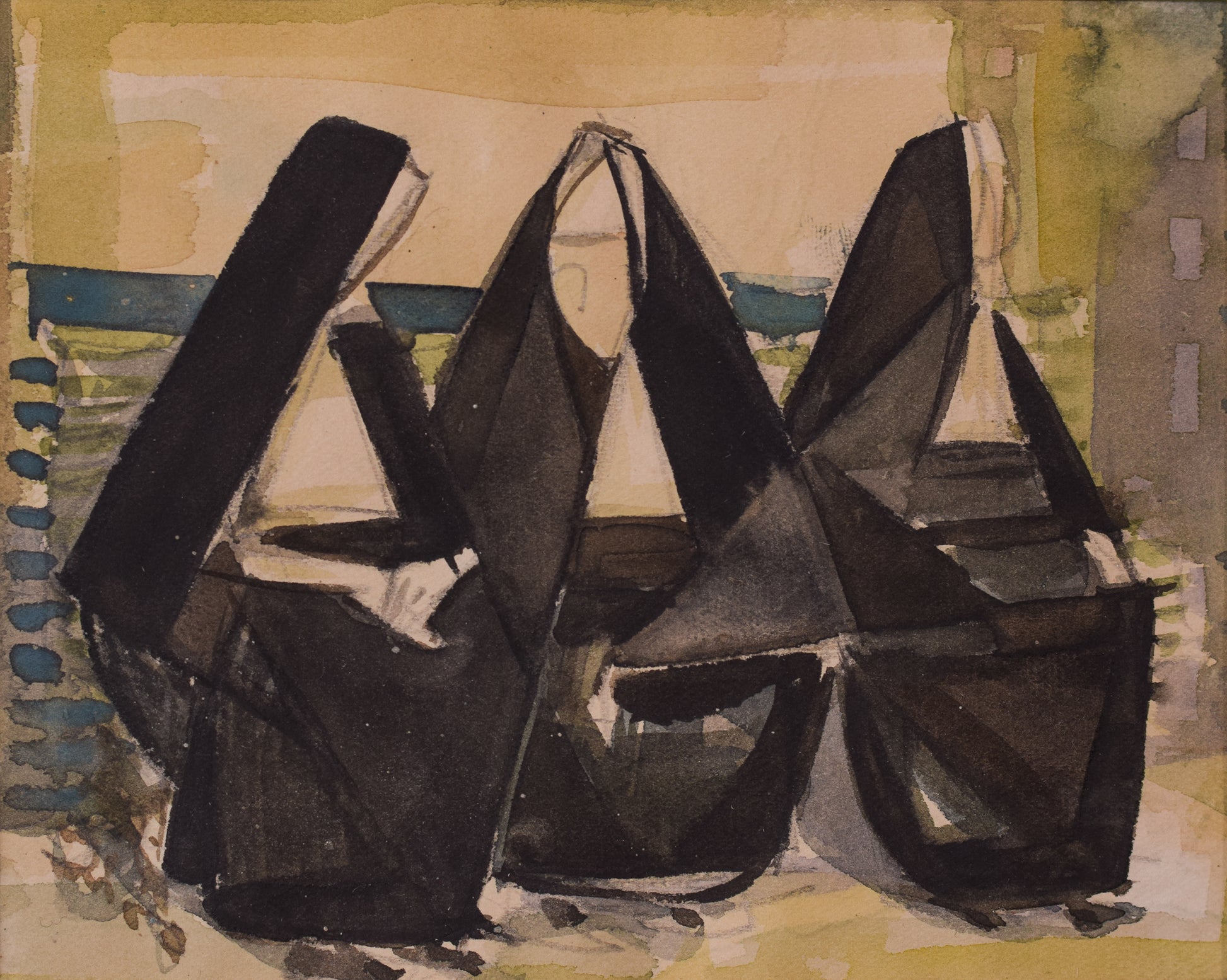 Abstract Painting of Three Nuns