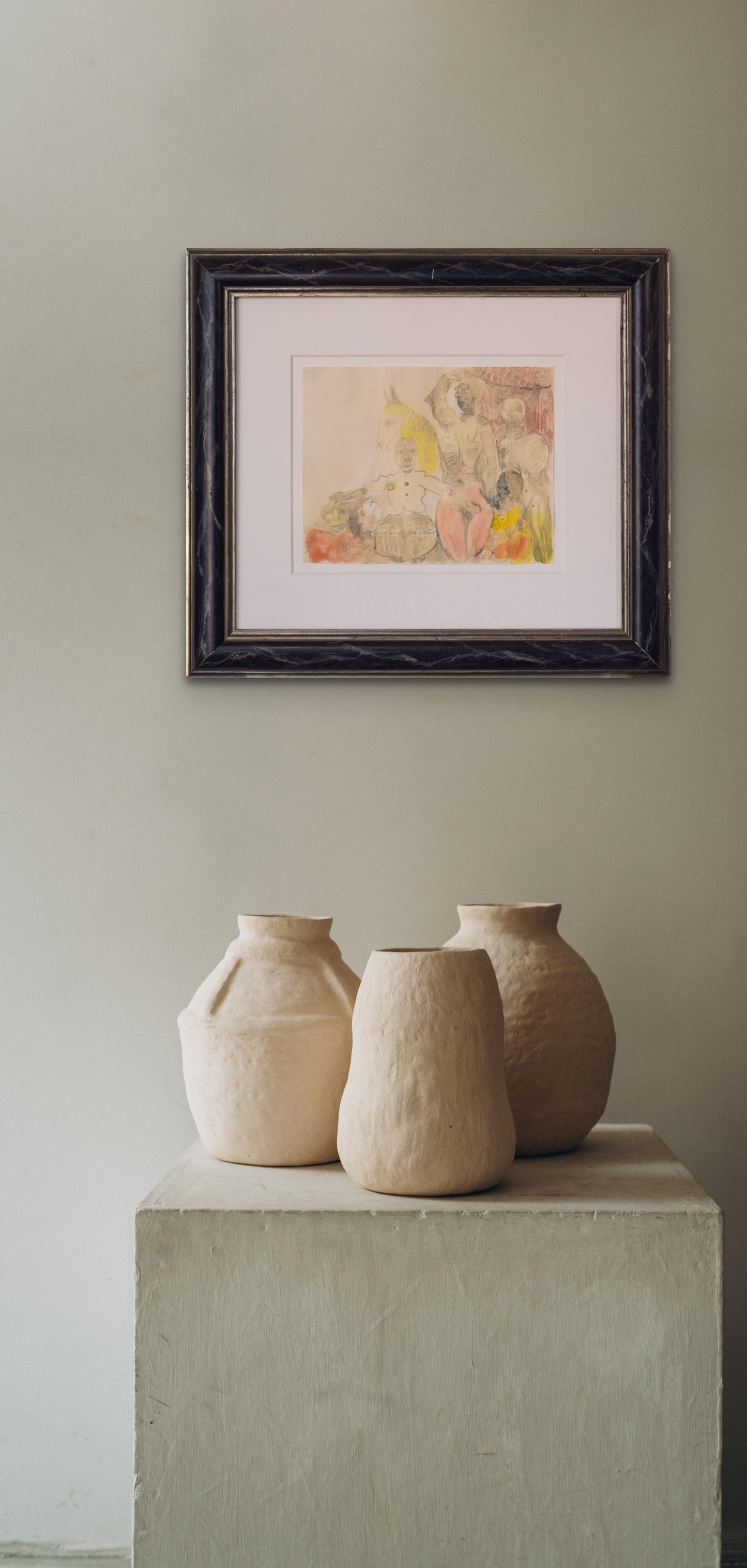 Follower of James Ensor - Symbolist Watercolour Figures