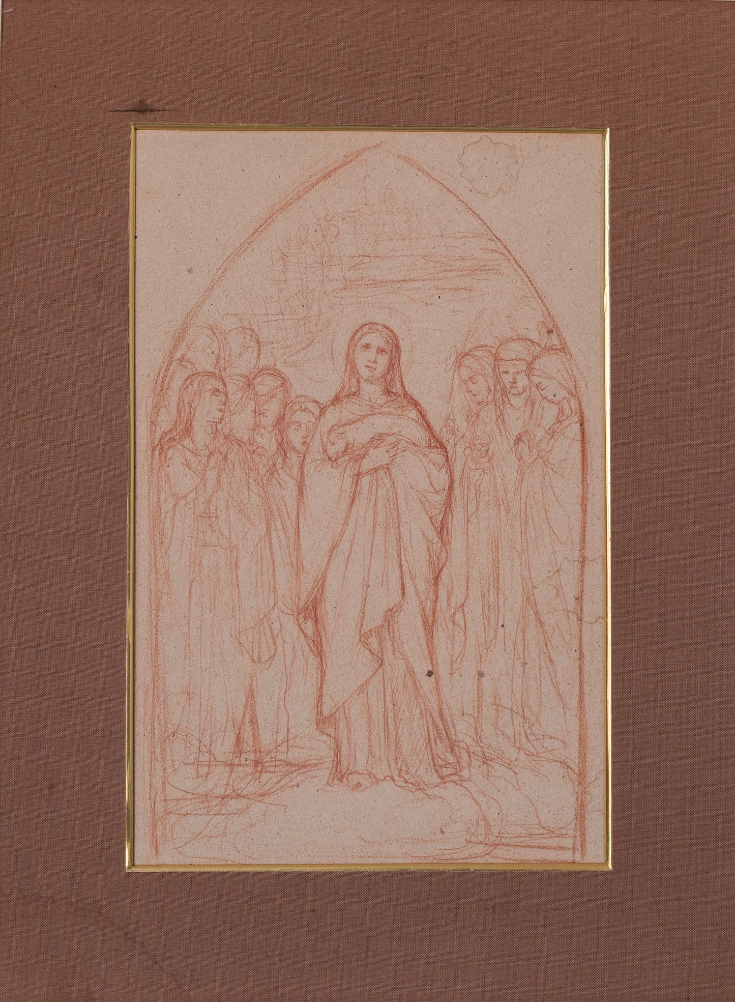 Pre-Raphaelite Sanguine Drawing