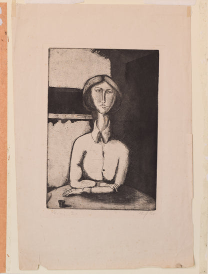 Follower of Picasso - Etching Portrait of a Lady