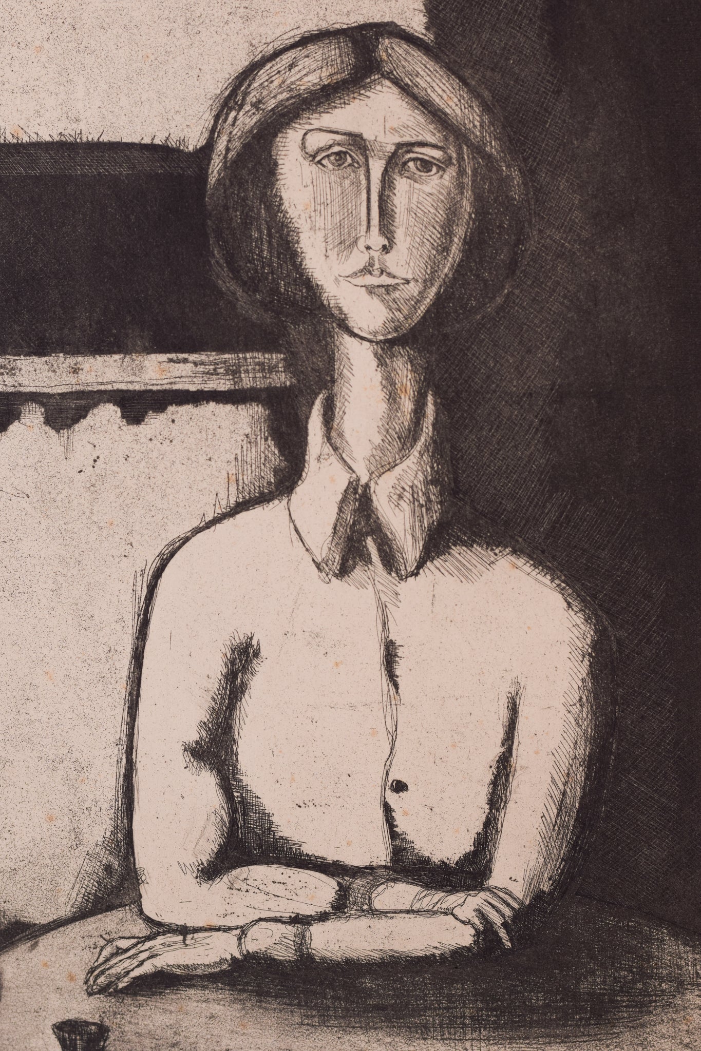 Follower of Picasso - Etching Portrait of a Lady