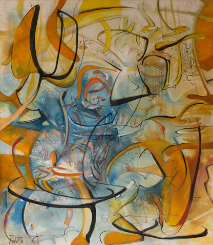 Large Oil Painting in the Style of Roberto Matta