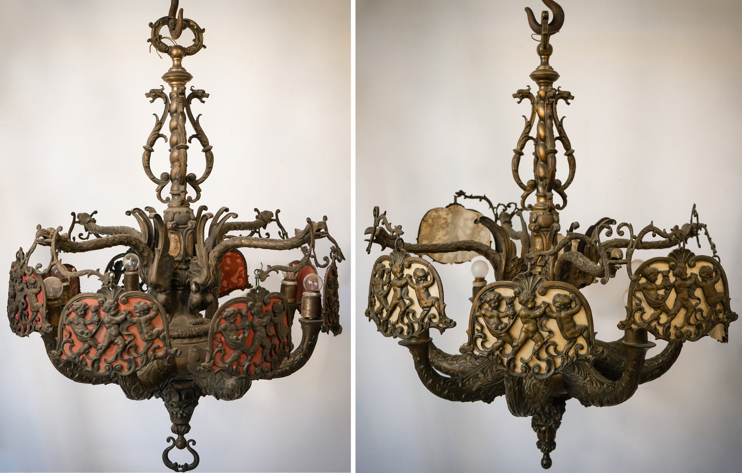 Antoni Gaudi  Influenced - Magnificent Bronze or Brass Candelabras