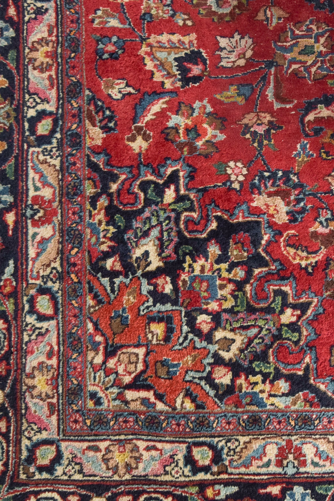 Vintage Mashad Handwoven Rug