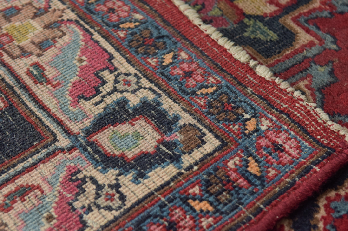 Vintage Mashad Handwoven Rug