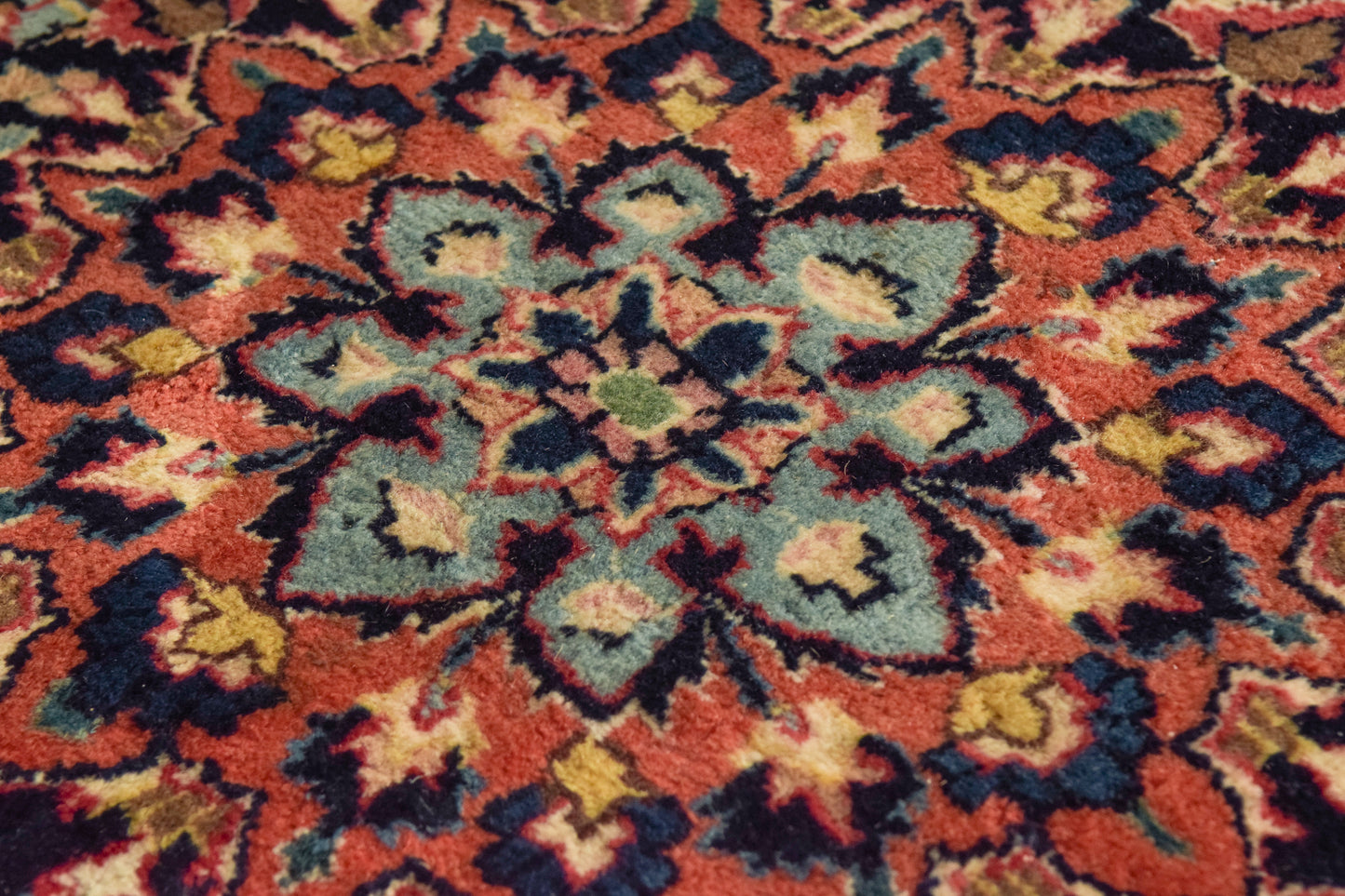 Vintage Mashad Handwoven Rug