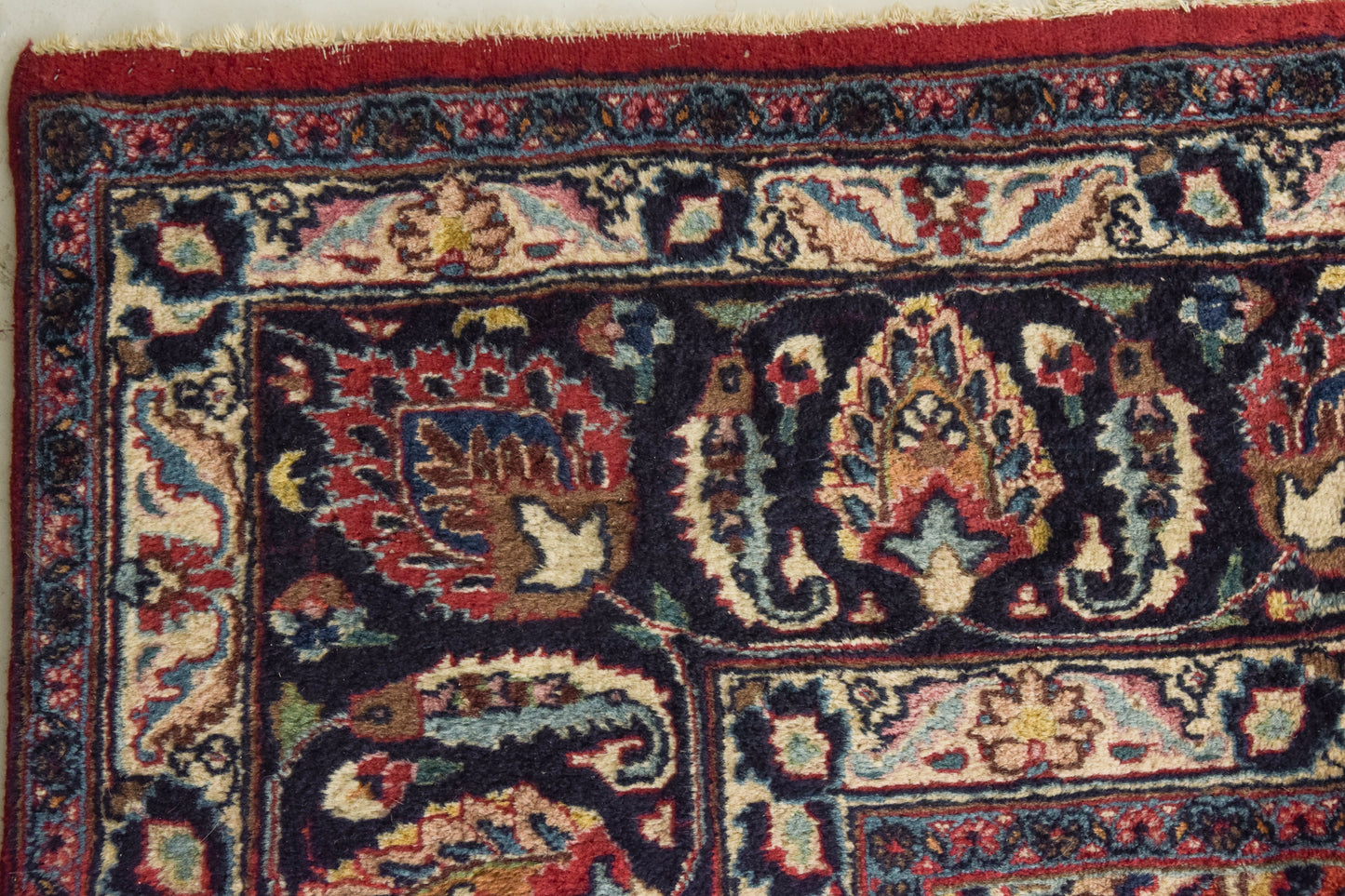 Vintage Mashad Handwoven Rug