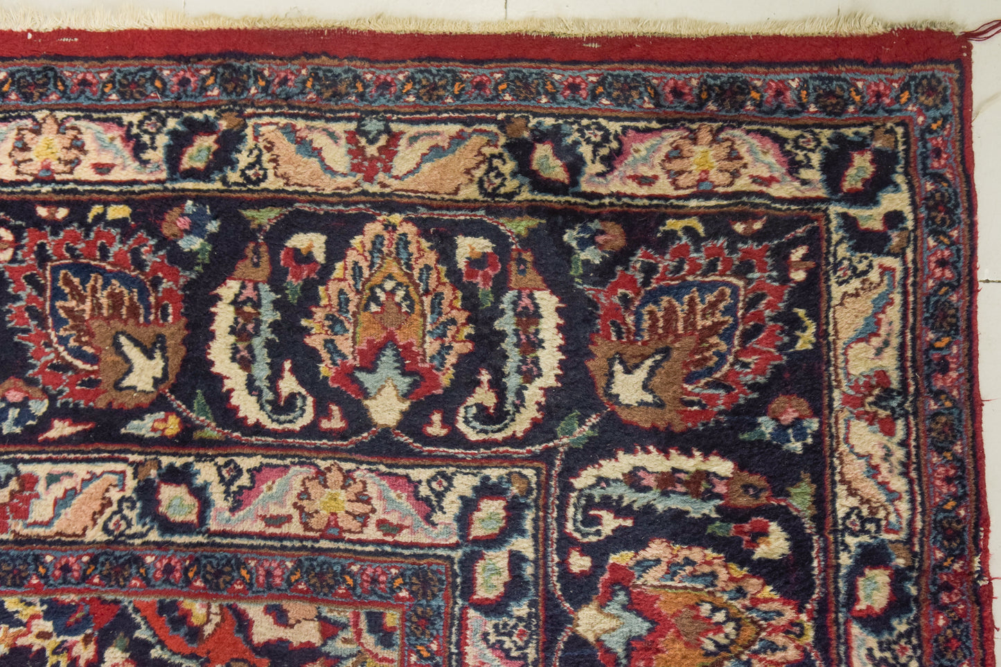 Vintage Mashad Handwoven Rug