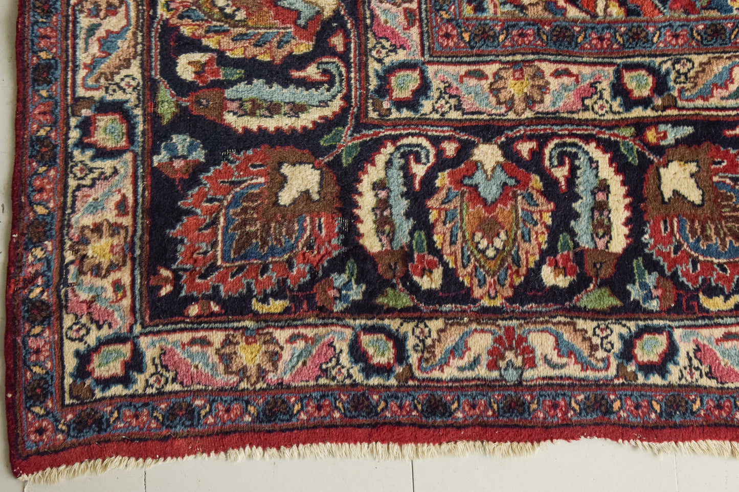 Vintage Mashad Handwoven Rug