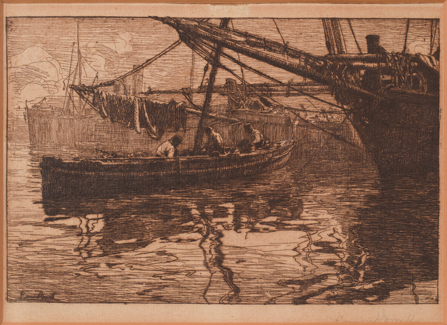 Etching of Boats