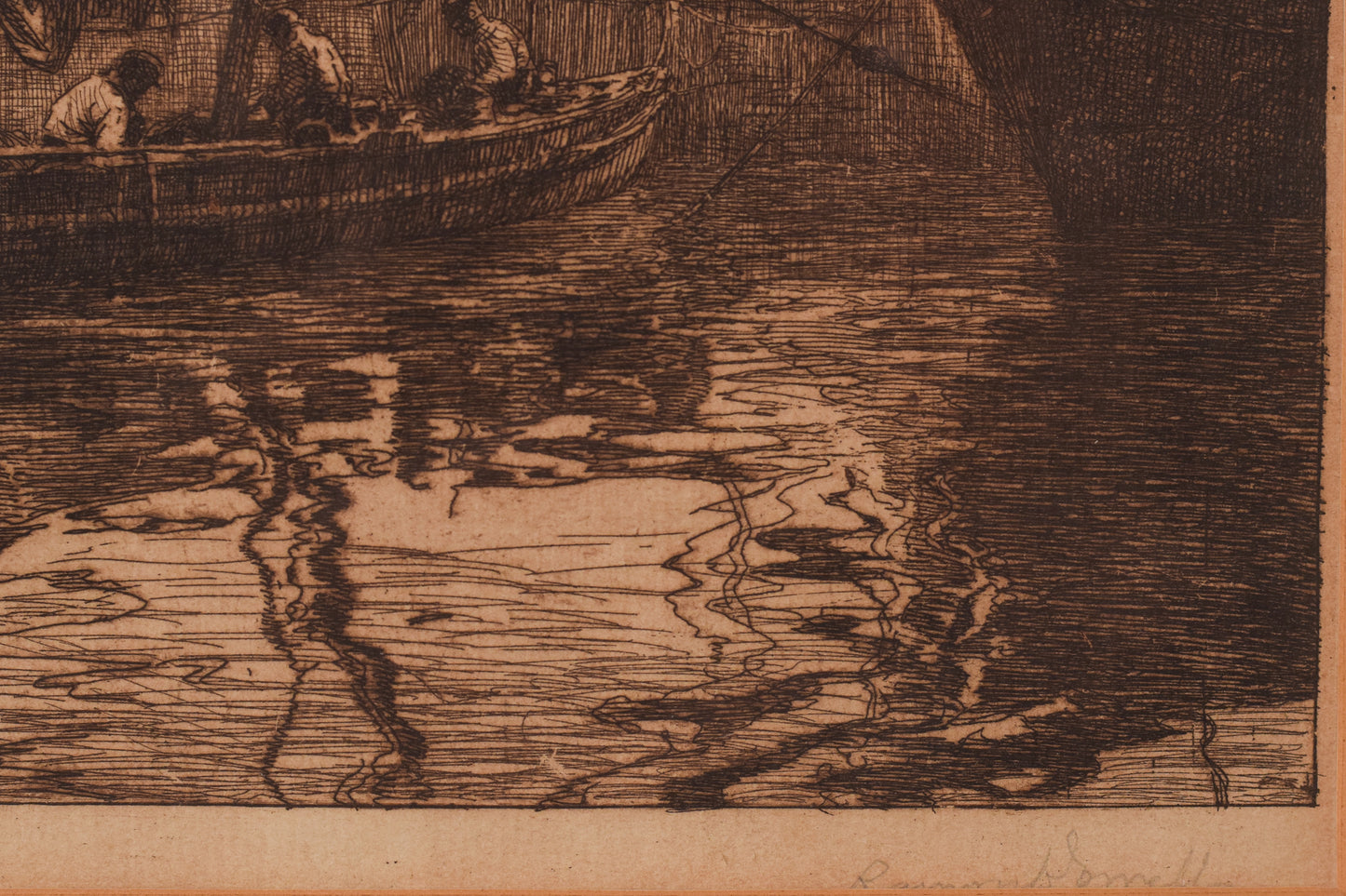 Etching of Boats