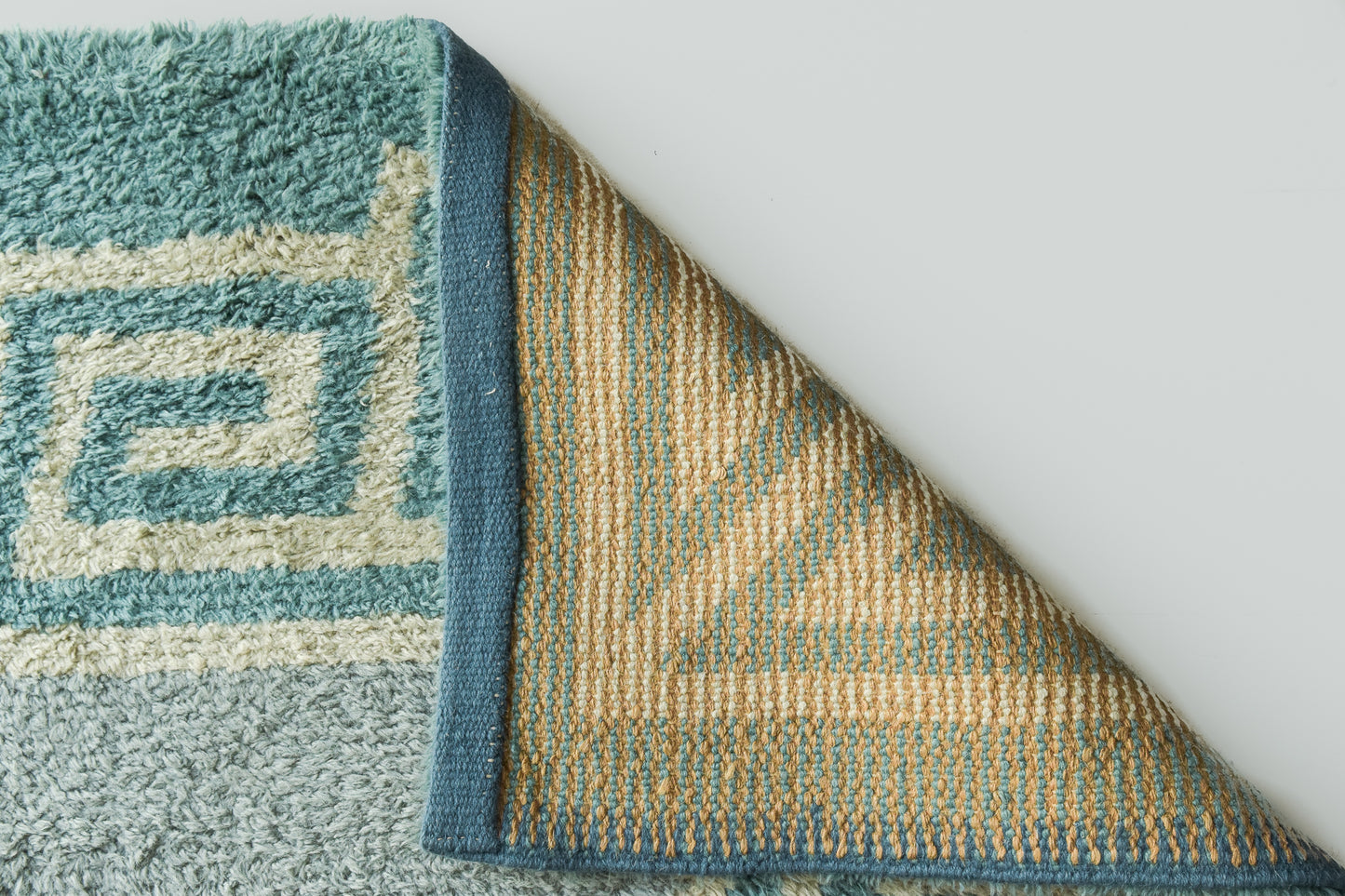 Large Handwoven Vintage Blue Rug