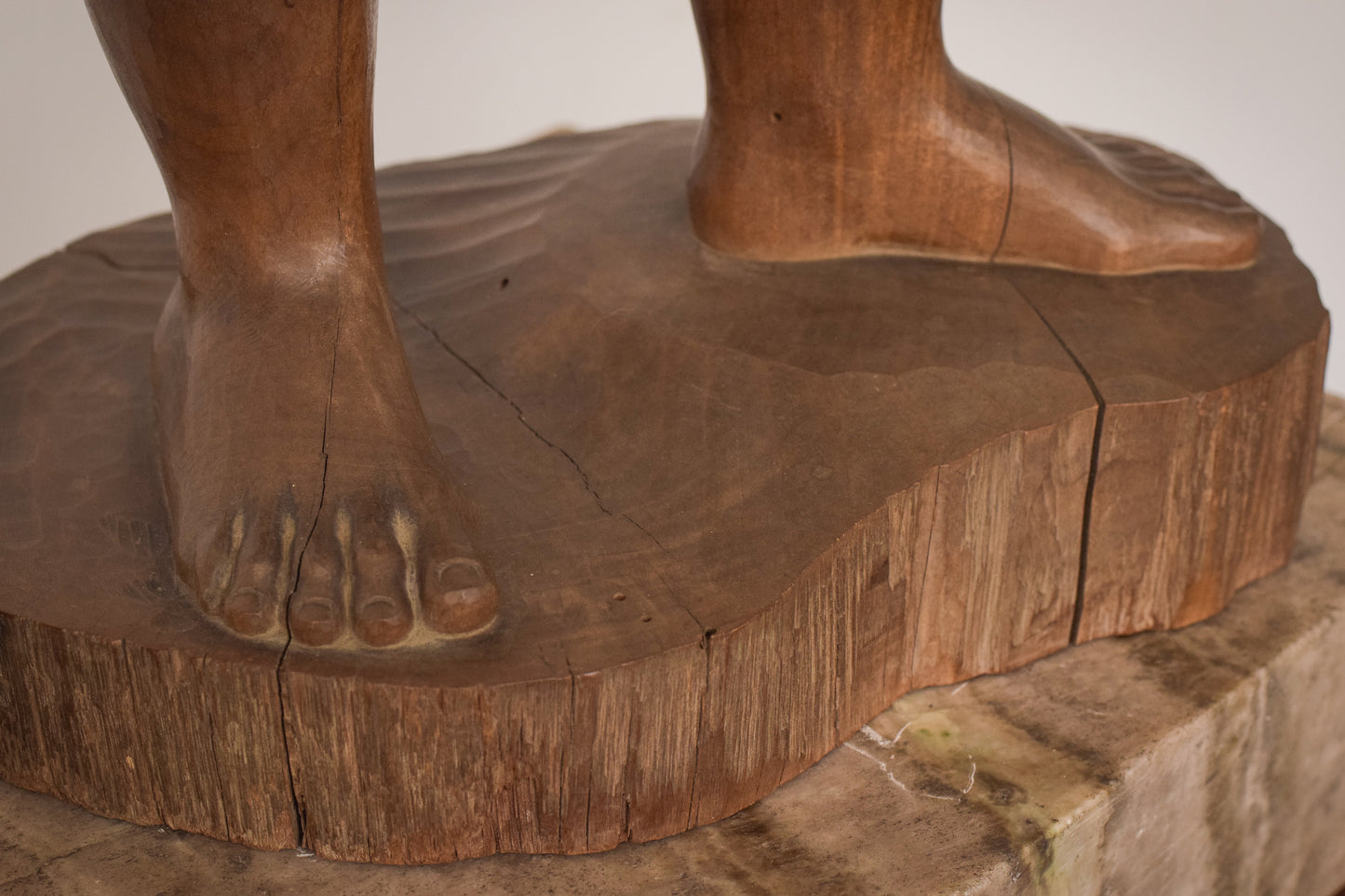 Wood Carved Female Nude with Stand