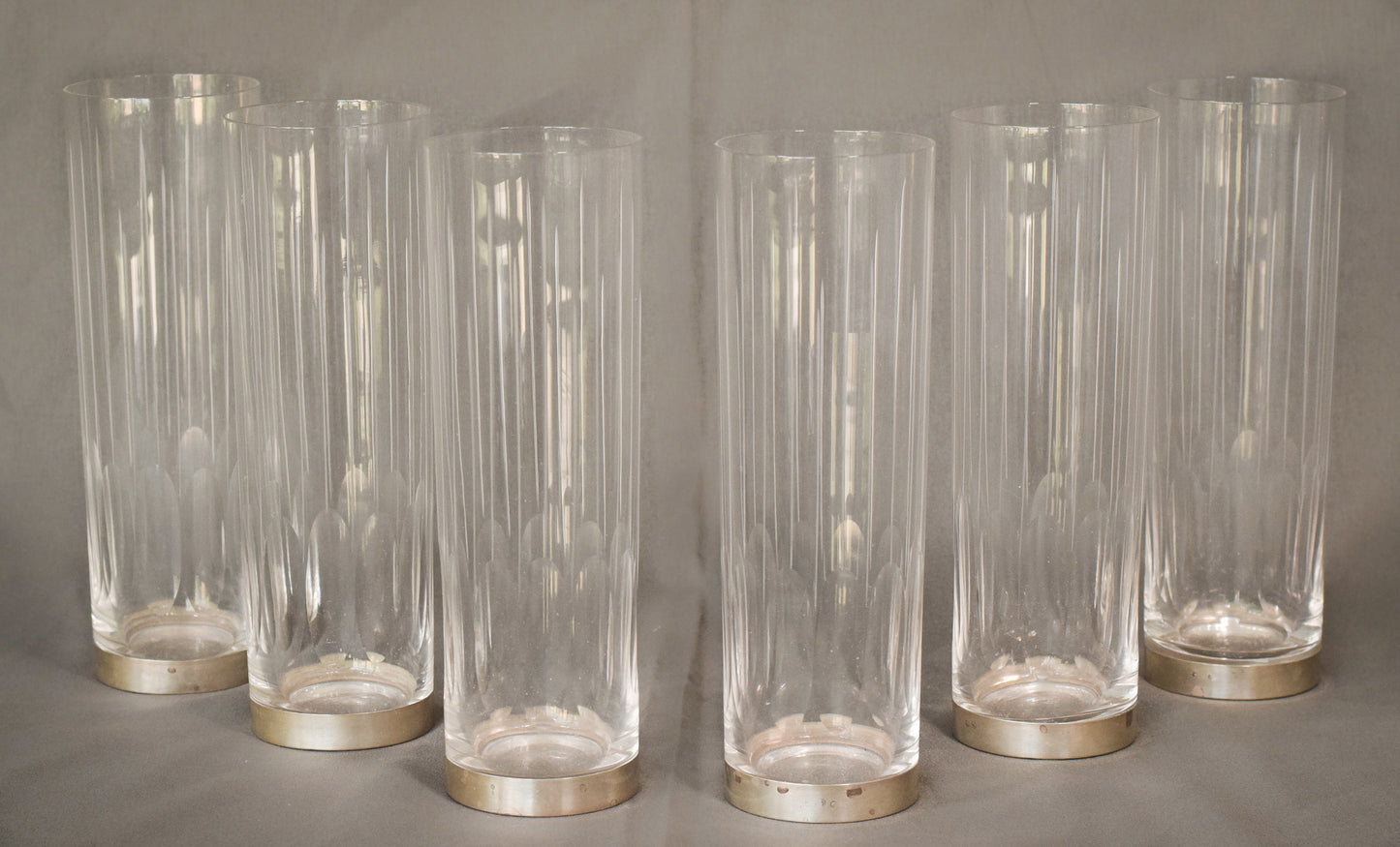 Set de 6 Vasos con Base Plateada