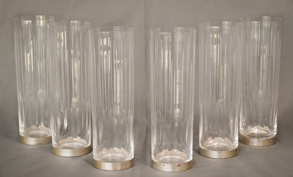Set of 6 Glasses with Silver Bases - Mid Century