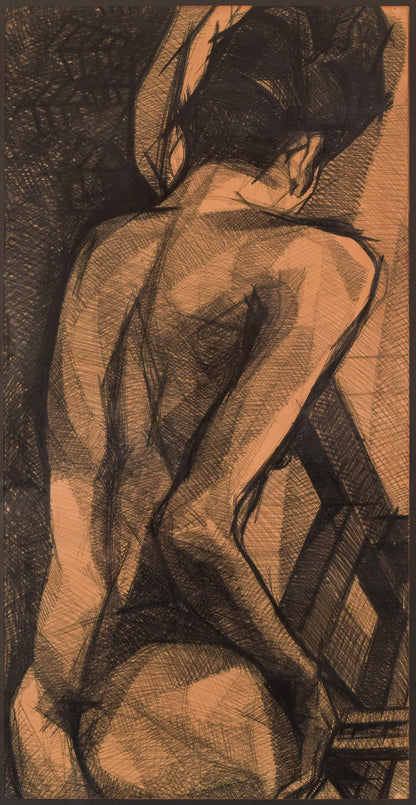 Large Stylised Life Drawing of a Lady