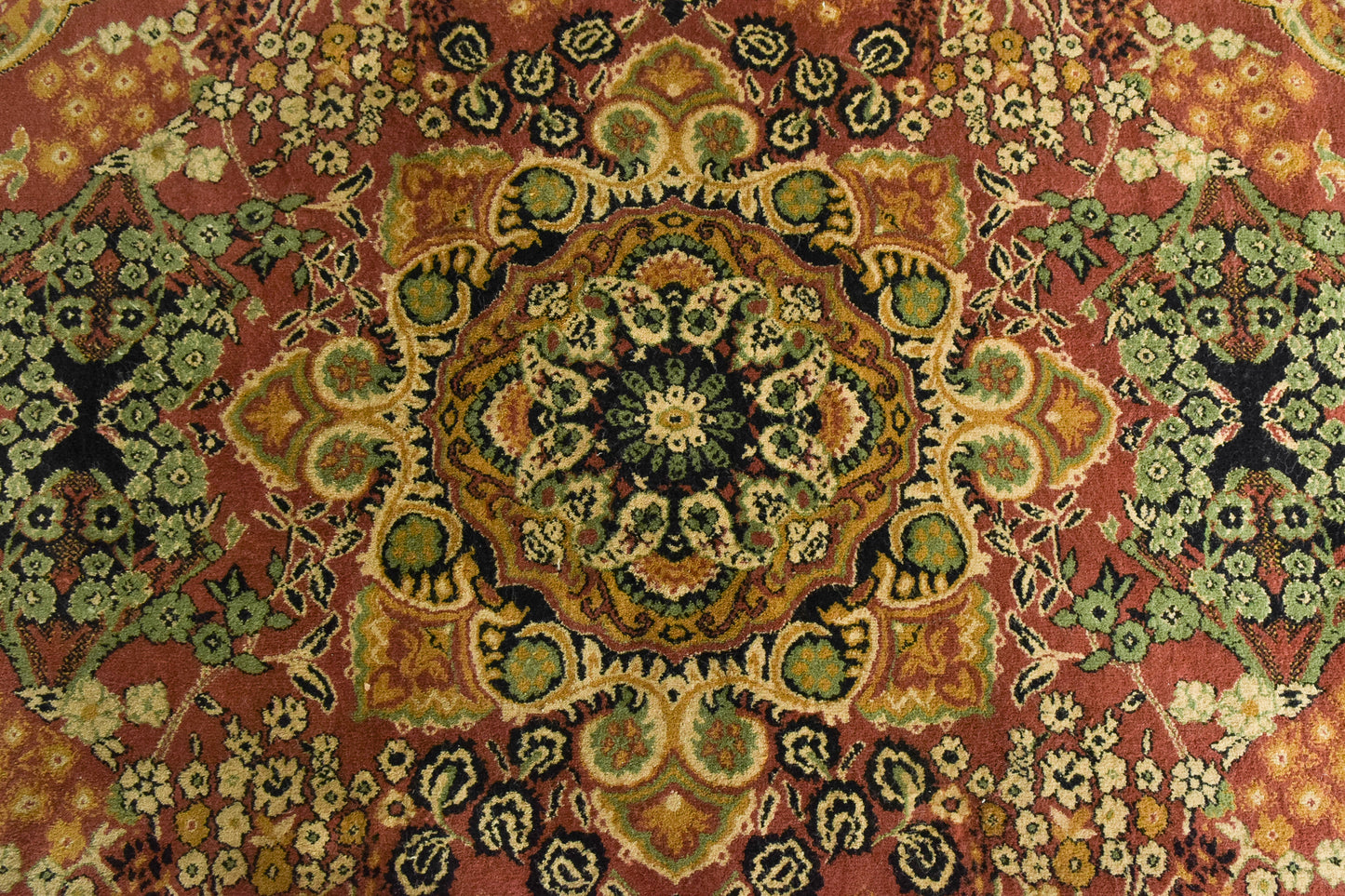 Large Vintage Indian Botanical Rug