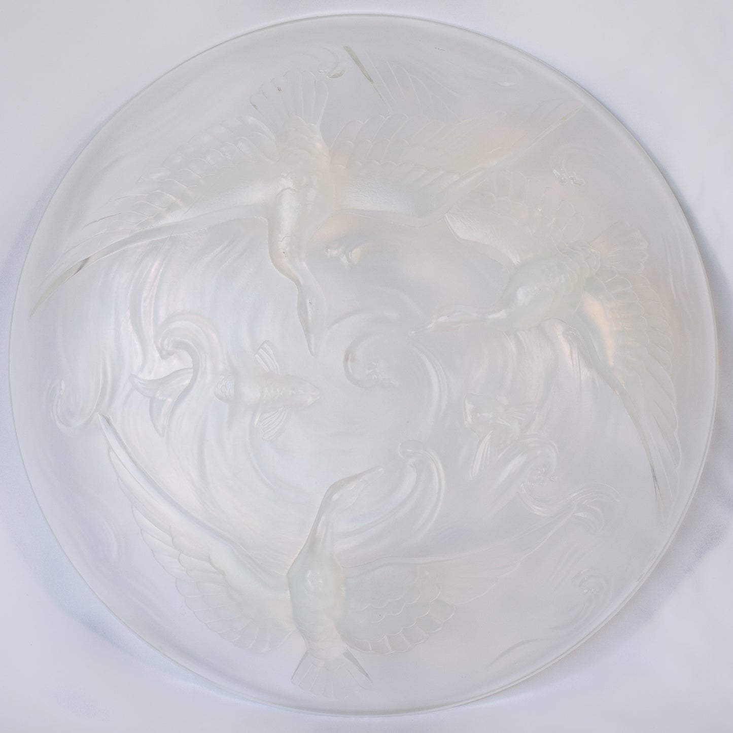 Follower of René Jules Lalique - Glass Bowl with Swans and Fish