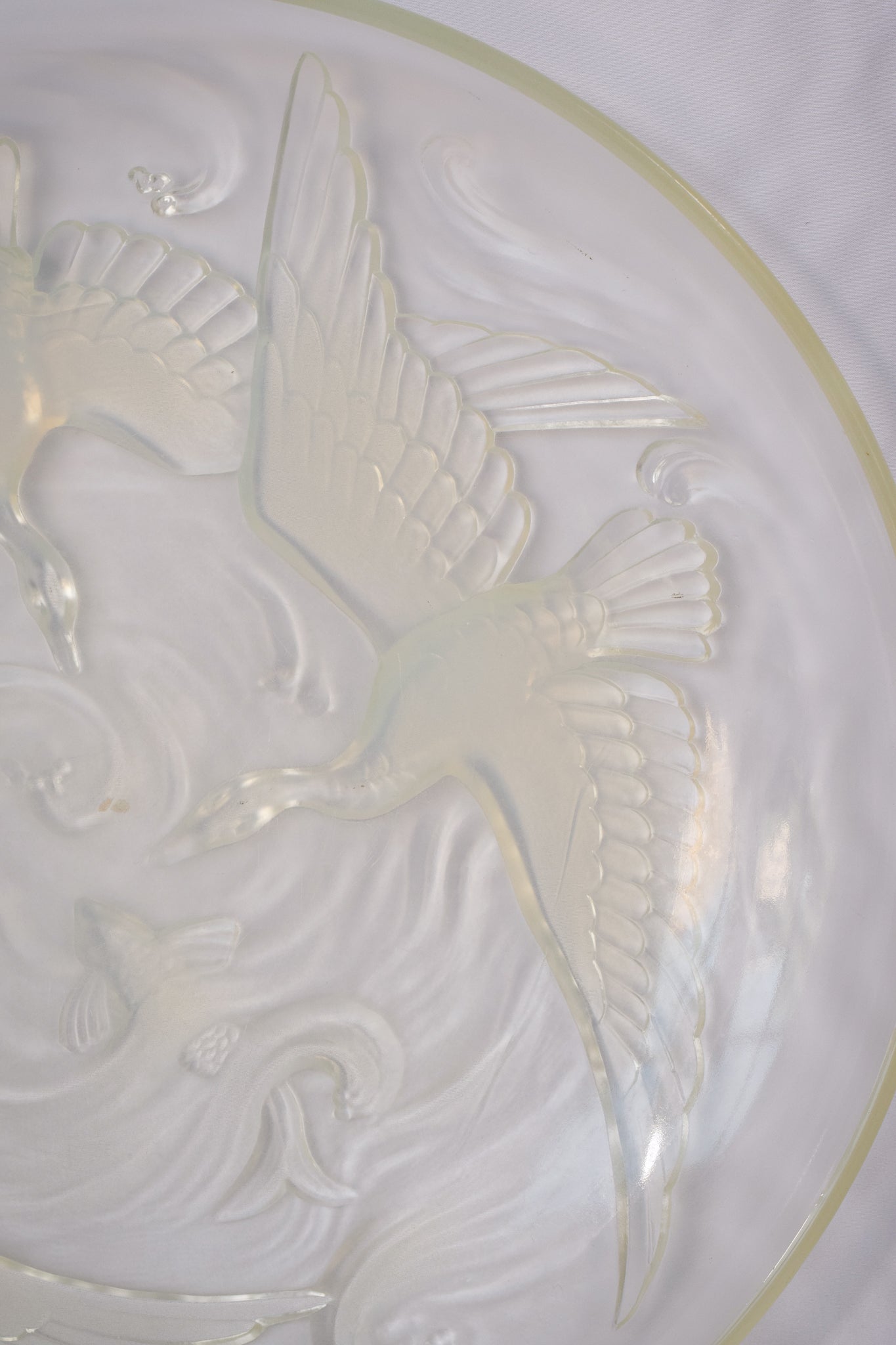 Follower of René Jules Lalique - Glass Bowl with Swans and Fish